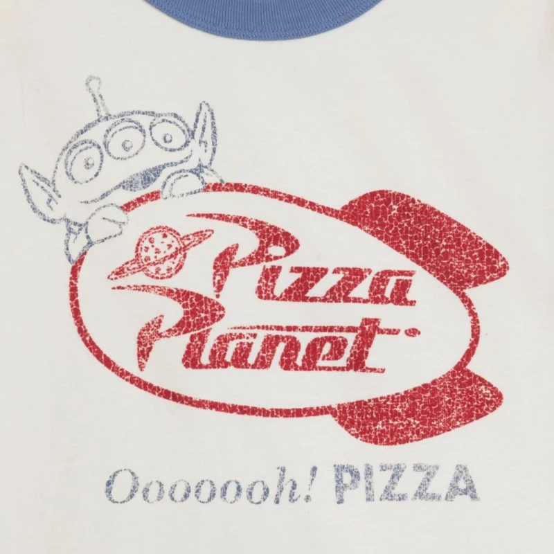 Pizza Planet Alien Logo Ringer T-Shirt For Adults, Toy Story 5 Pizza Planet Alien Logo Ringer T-Shirt For Adults, Toy Story - Image 3