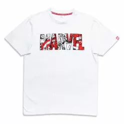 Marvel Logo Crew Neck White T-Shirt For Adults