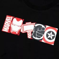 Marvel Icon Crew Neck Black T-Shirt For Adults -Cheap Adult Fashion Store 2403053070002M 2