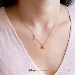 Disney Necklace Castle, Gold -Cheap Adult Fashion Store 348658024735 2