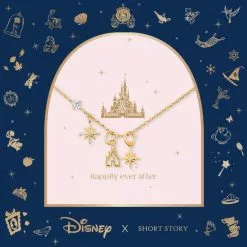 Disney Necklace Castle, Gold -Cheap Adult Fashion Store 348658024735 3