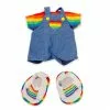 NuiMOs Small Plush Rainbow T-Shirt With Overalls And Trainers -Cheap Adult Fashion Store 412342577230
