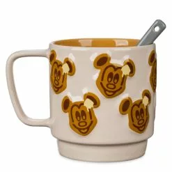 Disneyland Resort Mickey Mouse Waffle Mug And Spoon -Cheap Adult Fashion Store 465032662785 2